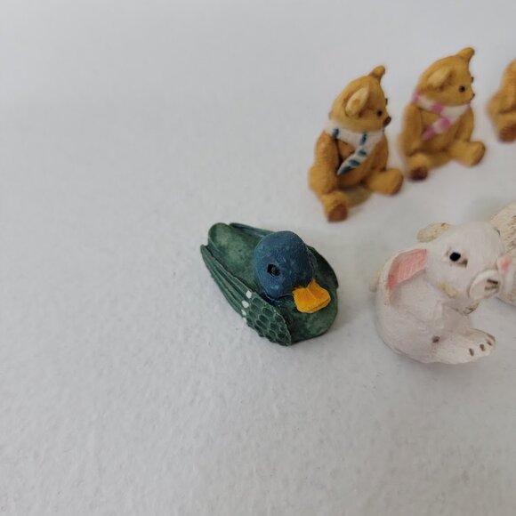Vintage Peter Fagan Hand Painted 9 Miniature Figures Bunny Teddy Bear Duck Sheep - Picture 3 of 9